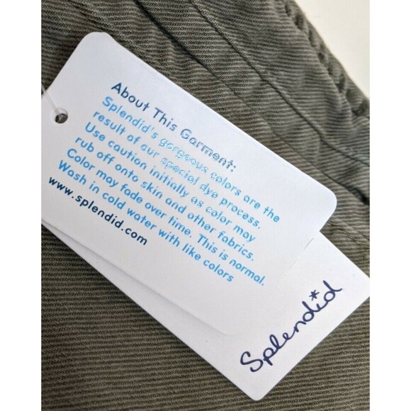 Splendid Jean Shorts Green Belted Paperbag High Rise Denim NWT Size XL - Picture 11 of 11